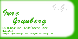 imre grunberg business card